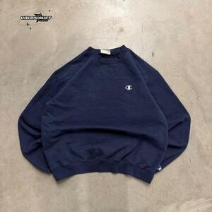 Champion Navy Blue Crewneck Mens Medium Pullover Sweatshirt